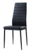 Modern Style Black Metal Finish Side Chairs 2pc Set Faux Leather Upholstery Contemporary Dining Room Furniture