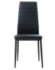 Modern Style Black Metal Finish Side Chairs 2pc Set Faux Leather Upholstery Contemporary Dining Room Furniture