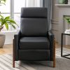 Wood-Framed PU Leather Recliner Chair Adjustable Home Theater Seating with Thick Seat Cushion and Backrest Modern Living Room Recliners, Black(Old SKU