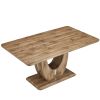 Modern Dining Table for 6, Rectangular Kitchen Table with Faux Marble Tabletop for Dining Room, Kitchen