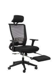 High back mesh chair  with wideand fixed headrest; color black; 300lbs (Color: BLACK)