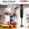 5 Core Handheld Blender, Electric Hand Blender 8-Speed 500W, Immersion Hand Held Blender Stick with Food Grade Stainless Steel Blades for Perfect Smoo