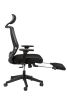 High back mesh chair  with wideand fixed headrest; color black; 300lbs